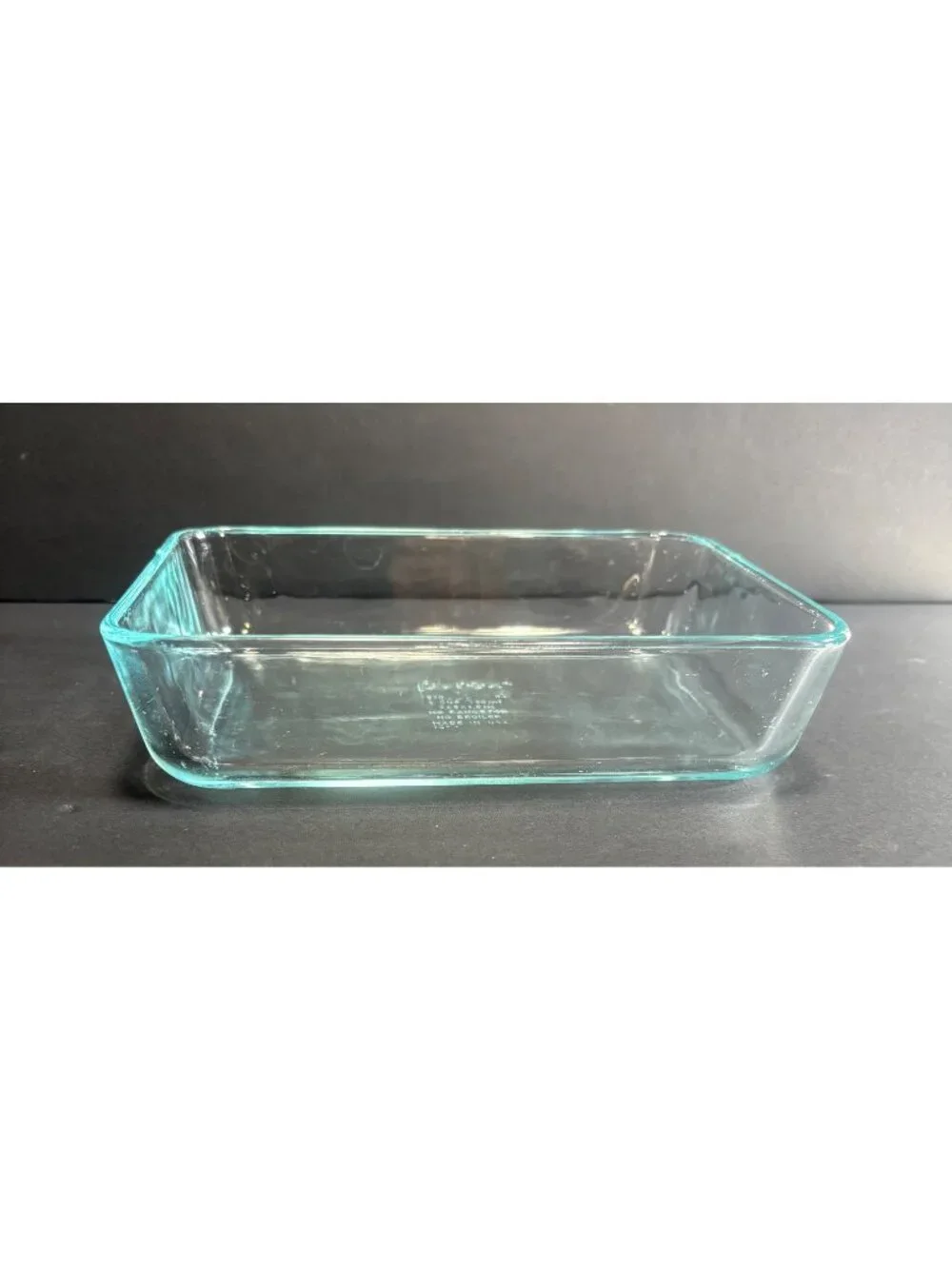 Pyrex 7210 Aqua Blue Glass Baking Dish Rectangle Casserole 3 Cup